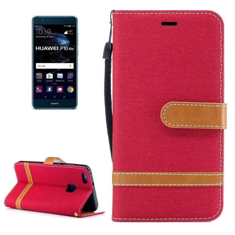 For Huawei  P10 Lite Denim Texture Leather Case with Holder & Card Slots & Wallet & Lanyard