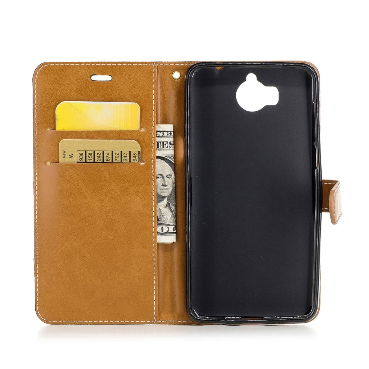 For Huawei  Y5 (2017) Denim Texture Leather Case with Holder & Card Slots & Wallet & Lanyard