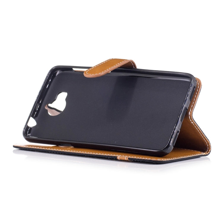 For Huawei  Y5 (2017) Denim Texture Leather Case with Holder & Card Slots & Wallet & Lanyard