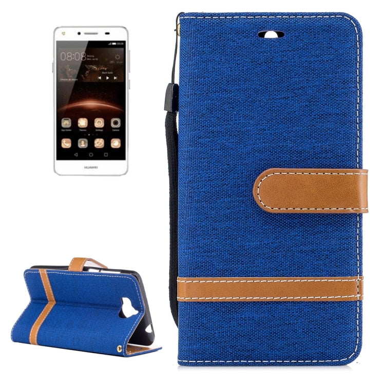 For Huawei  Y5 (2017) Denim Texture Leather Case with Holder & Card Slots & Wallet & Lanyard
