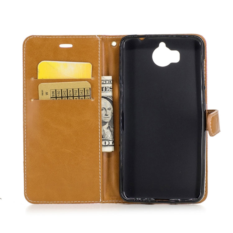 For Huawei  Y5 (2017) Denim Texture Leather Case with Holder & Card Slots & Wallet & Lanyard