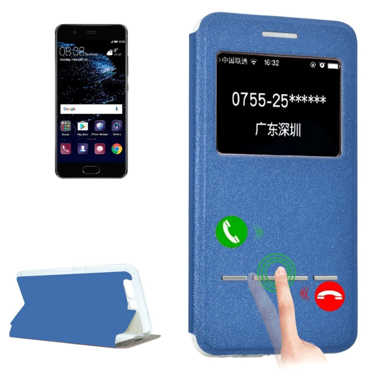 For Huawei  P10  Frosted Texture Horizontal Flip Leather Case with Call Display ID & SlideUnlock Slip & Holder