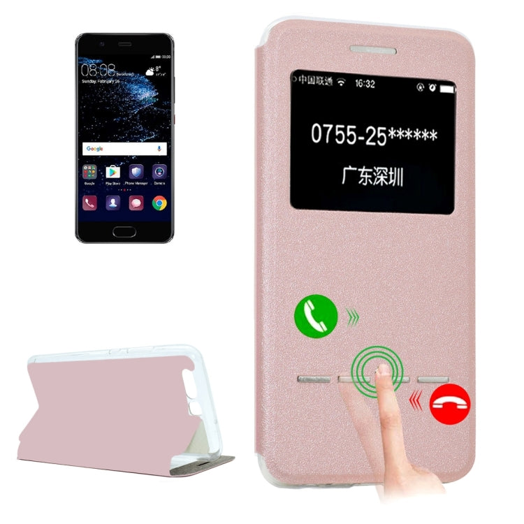 For Huawei  P10  Frosted Texture Horizontal Flip Leather Case with Call Display ID & SlideUnlock Slip & Holder