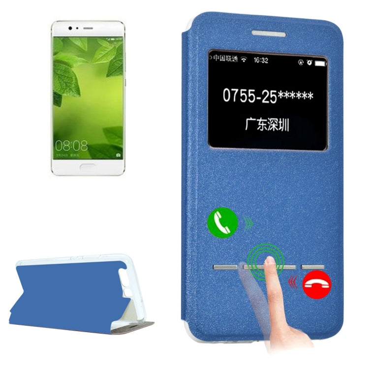 For Huawei  P10 Plus Frosted Texture Horizontal Flip Leather Case with Call Display ID & SlideUnlock Slip & Holder