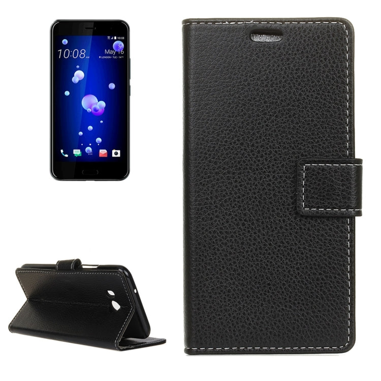 For HTC U11 Litchi Texture Horizontal Flip Leather Case with Holder & Card Slots & Wallet & Photo Frame