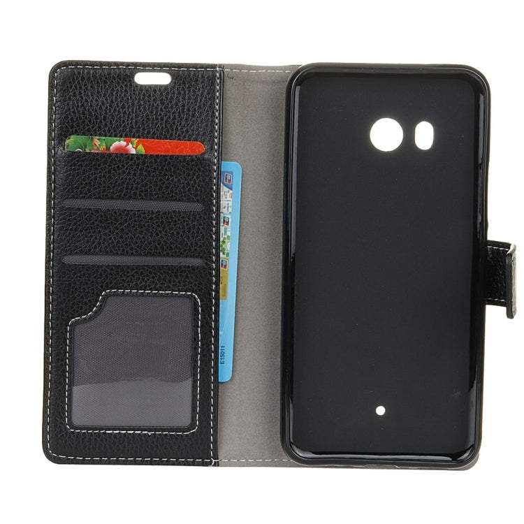 For HTC U11 Litchi Texture Horizontal Flip Leather Case with Holder & Card Slots & Wallet & Photo Frame