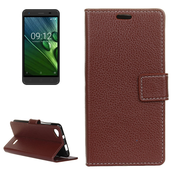 For Acer Liquid Z6E Litchi Texture Horizontal Flip Leather Case with Holder & Card Slots & Wallet & Photo Frame