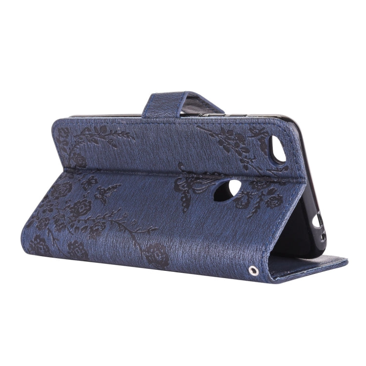 For Huawei  P8 Lite (2017) Diamante Butteryfly Pressed Flowers Pattern Horizontal Flip Leather Case with Holder & Card Slots & Wallet & Lanyard