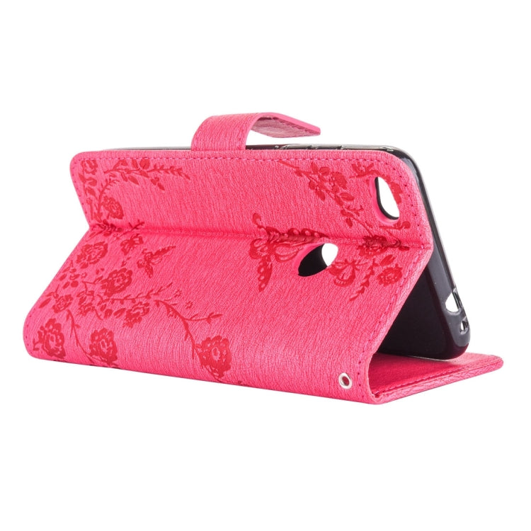 For Huawei  P8 Lite (2017) Diamante Butteryfly Pressed Flowers Pattern Horizontal Flip Leather Case with Holder & Card Slots & Wallet & Lanyard