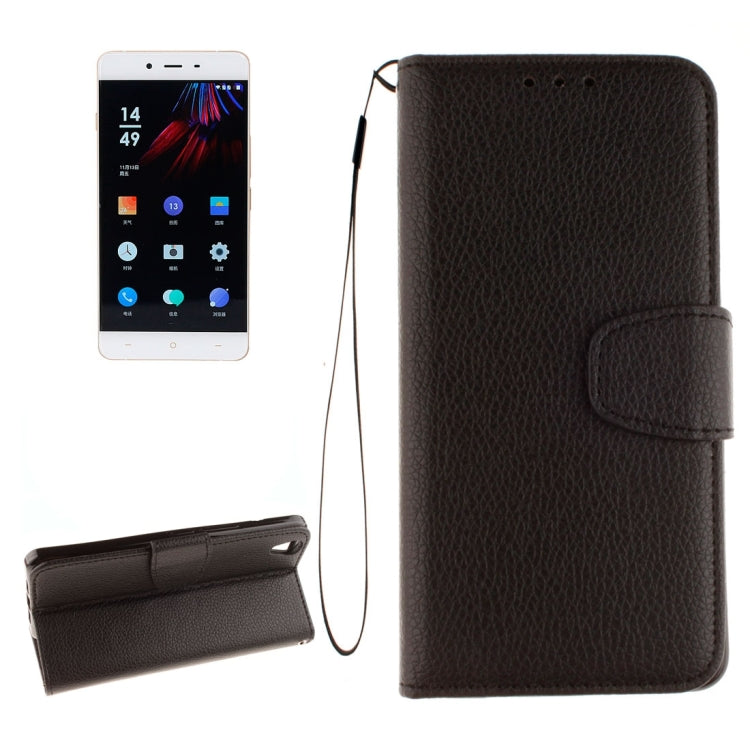 For OnePlus X Litchi Texture Horizontal Flip PU Leather Case with Holder & Card Slots & Wallet & Photo Frame & Lanyard
