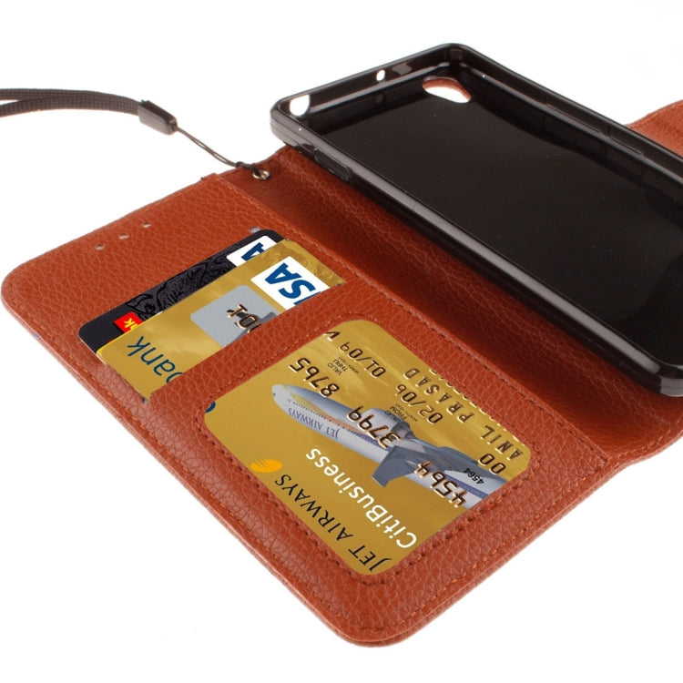 For OnePlus X Litchi Texture Horizontal Flip PU Leather Case with Holder & Card Slots & Wallet & Photo Frame & Lanyard