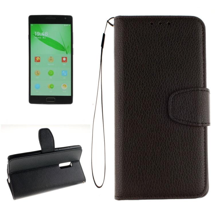 For OnePuls Two Litchi Texture Horizontal Flip PU Leather Case with Holder & Card Slots & Wallet & Photo Frame & Lanyard