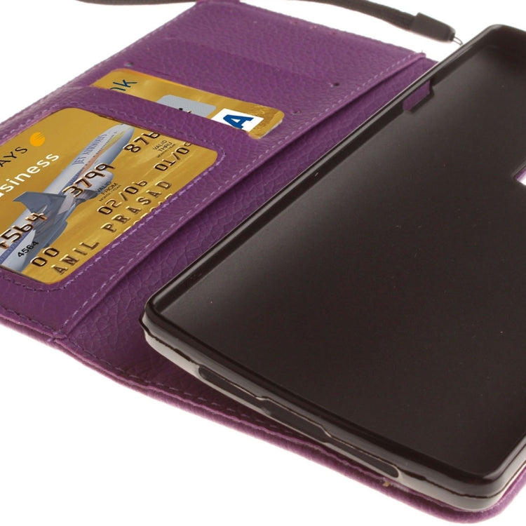 For OnePuls Two Litchi Texture Horizontal Flip PU Leather Case with Holder & Card Slots & Wallet & Photo Frame & Lanyard