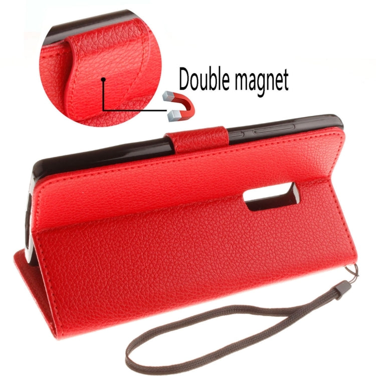 For OnePuls Two Litchi Texture Horizontal Flip PU Leather Case with Holder & Card Slots & Wallet & Photo Frame & Lanyard