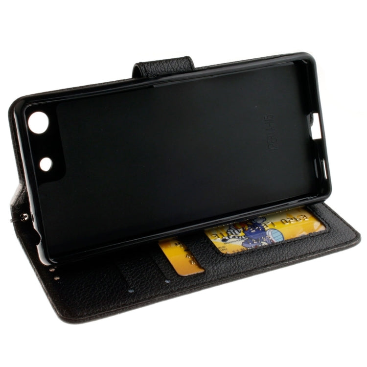 For Sony Xperia M5 LItchi Texture Horizontal Flip PU Leather Case with Holder & Card Slots & Wallet & Photo Frame & Lanyard