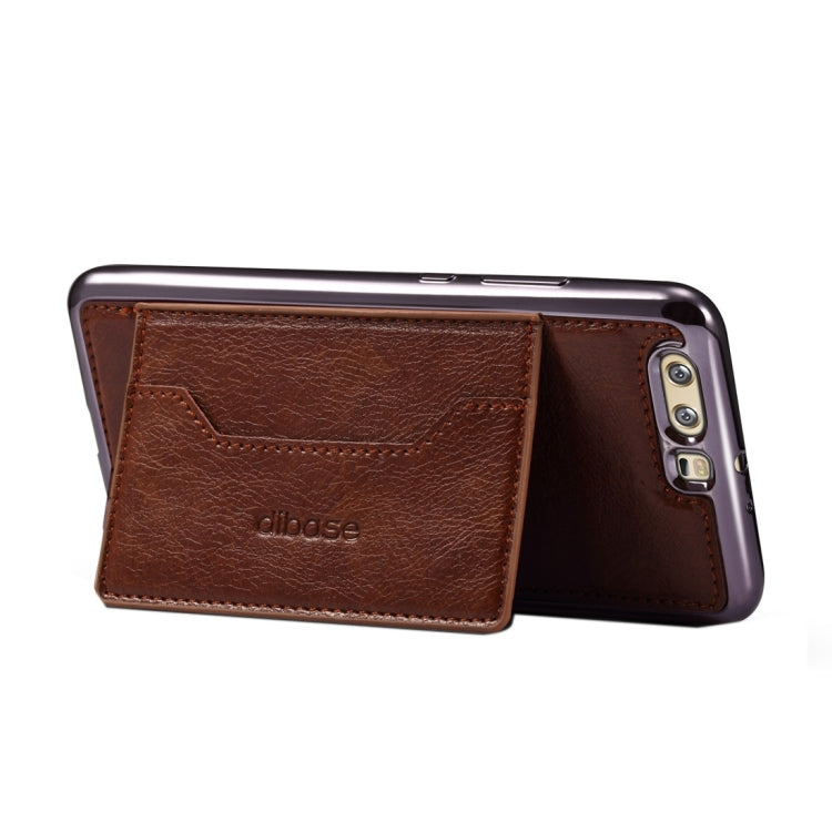 For Huawei  P10 Plus Electroplating TPU Crazy Horse Texture Protective Case with Holder & Card Slots & Lanyard