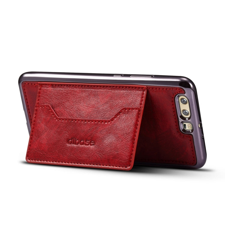 For Huawei  P10 Electroplating TPU Crazy Horse Texture Protective Case with Holder & Card Slots & Lanyard