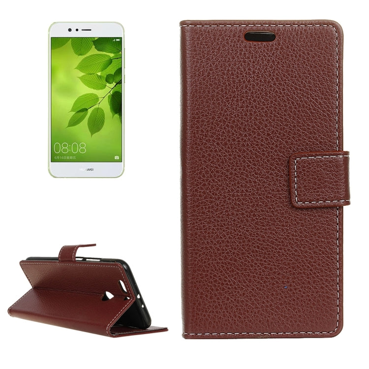 For Huawei  Nova 2 Plus Litchi Texture Horizontal Flip Leather Case with Holder & Card Slots & Wallet & Photo Frame