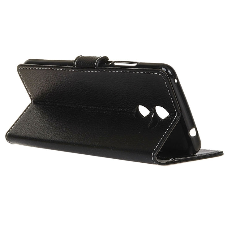 For Vodafone Smart V8 Litchi Texture Horizontal Flip Leather Case with Holder & Card Slots & Wallet & Photo Frame