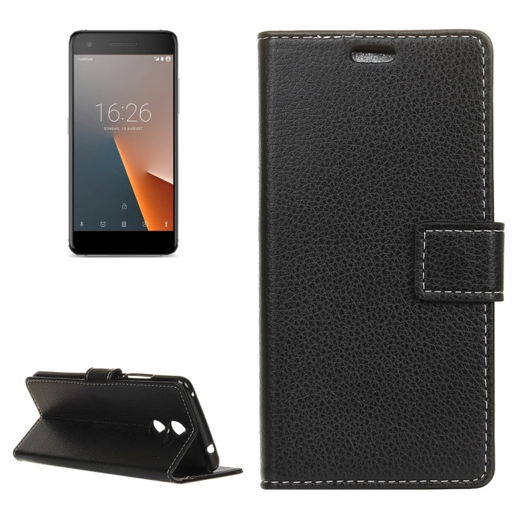 For Vodafone Smart V8 Litchi Texture Horizontal Flip Leather Case with Holder & Card Slots & Wallet & Photo Frame