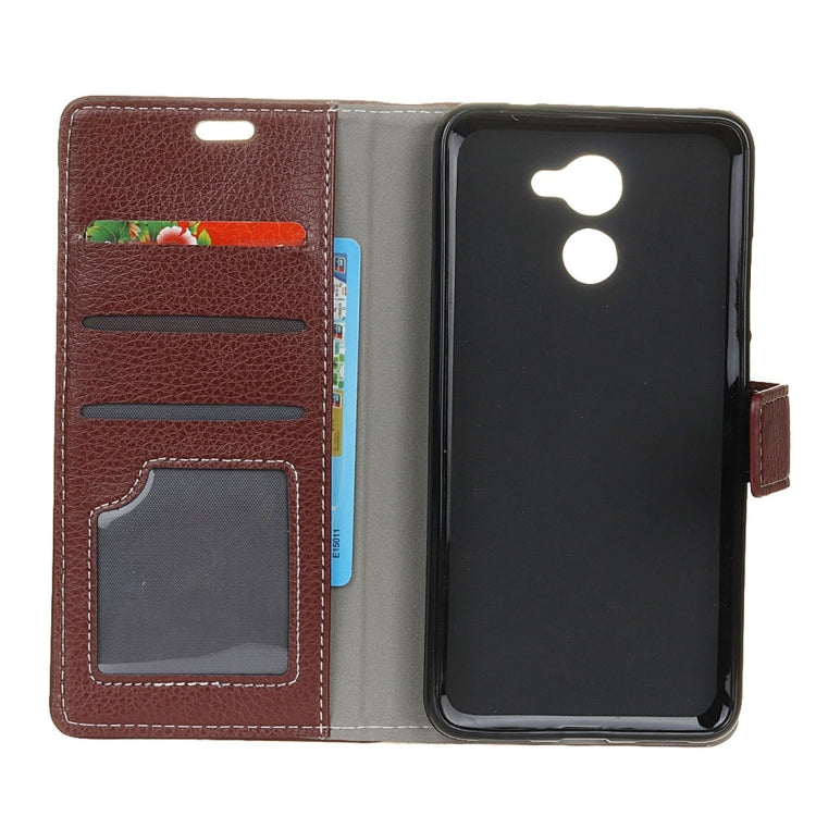 For Vodafone Smart V8 Litchi Texture Horizontal Flip Leather Case with Holder & Card Slots & Wallet & Photo Frame