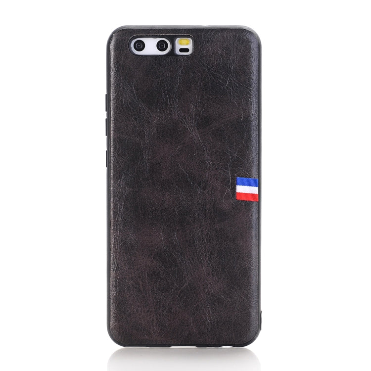 For Huawei  P10 PU Leather Crazy Horse Texture Flag Detail Protective Back Case
