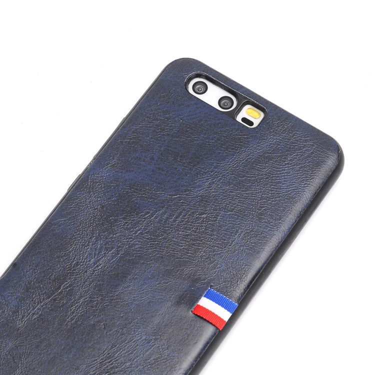 For Huawei  P10 PU Leather Crazy Horse Texture Flag Detail Protective Back Case