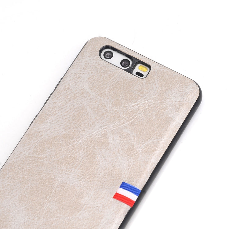 For Huawei  P10 PU Leather Crazy Horse Texture Flag Detail Protective Back Case