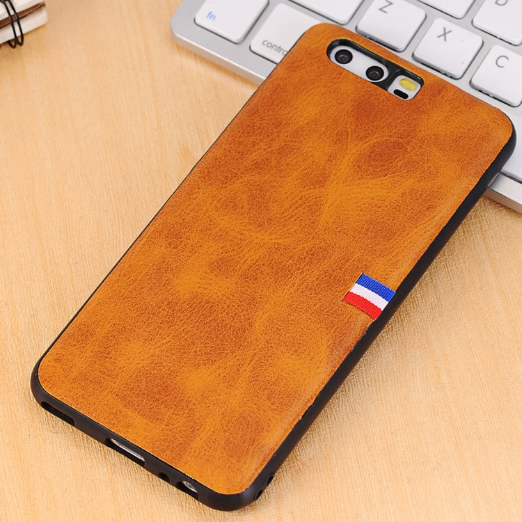 For Huawei  P10 PU Leather Crazy Horse Texture Flag Detail Protective Back Case