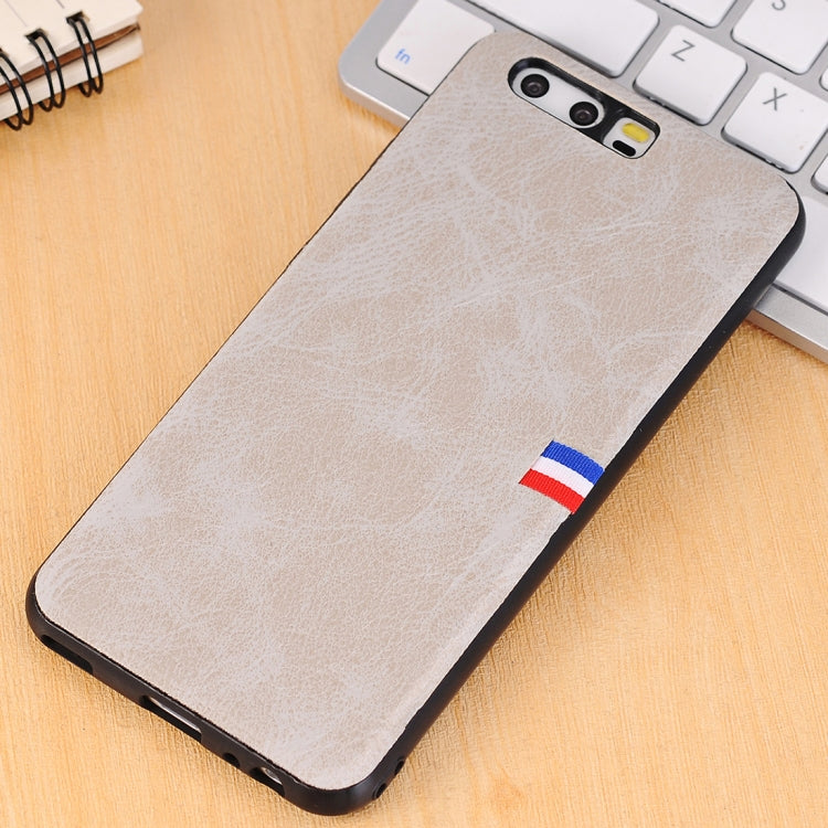 For Huawei  P10 Plus PU Leather Crazy Horse Texture Flag Detail Protective Back Case