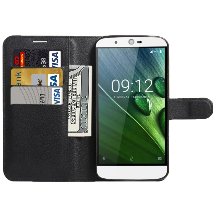 For Acer Liquid Zest Plus / Z628 Litchi Texture Horizontal Flip Leather Case with Magnetic Buckle & Holder & Card Slots & Wallet