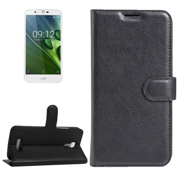 For Acer Liquid Zest Plus / Z628 Litchi Texture Horizontal Flip Leather Case with Magnetic Buckle & Holder & Card Slots & Wallet