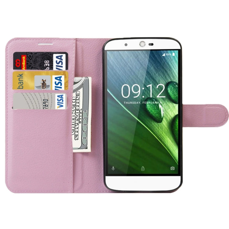 For Acer Liquid Zest Plus / Z628 Litchi Texture Horizontal Flip Leather Case with Magnetic Buckle & Holder & Card Slots & Wallet