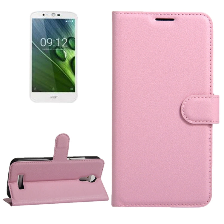 For Acer Liquid Zest Plus / Z628 Litchi Texture Horizontal Flip Leather Case with Magnetic Buckle & Holder & Card Slots & Wallet