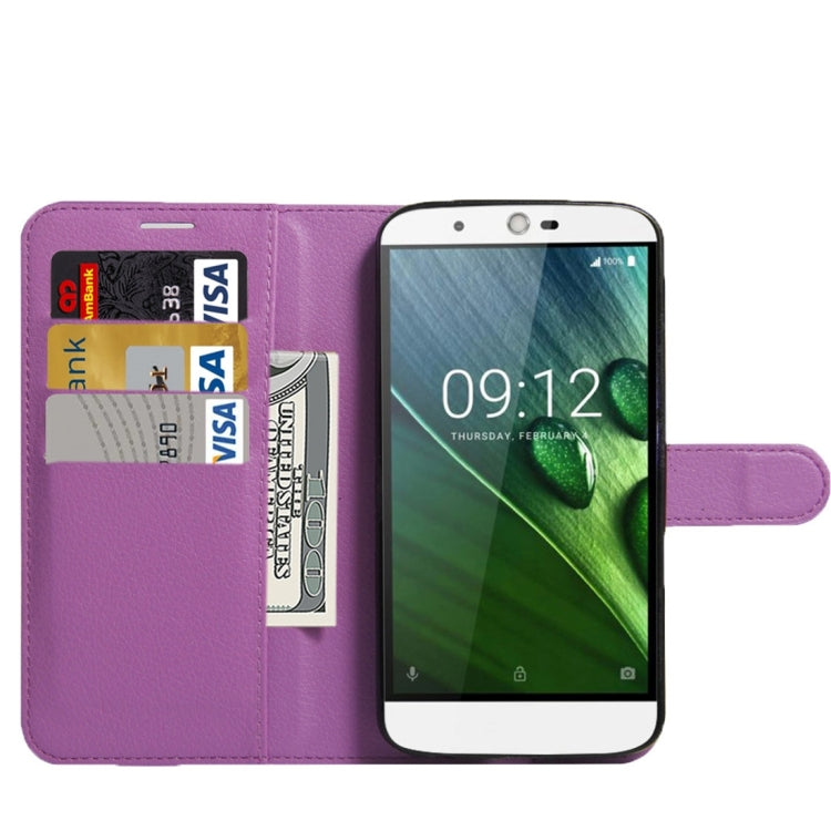 For Acer Liquid Zest Plus / Z628 Litchi Texture Horizontal Flip Leather Case with Magnetic Buckle & Holder & Card Slots & Wallet