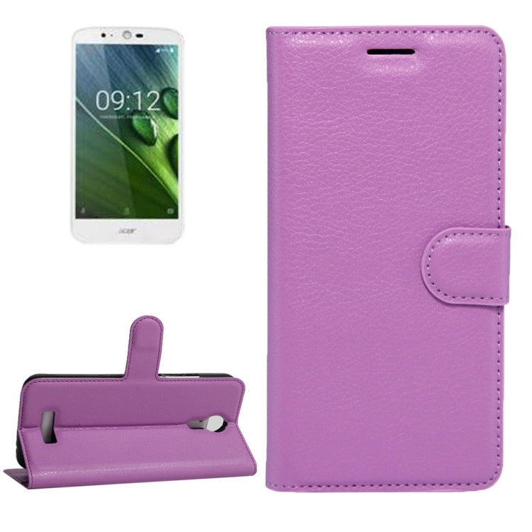 For Acer Liquid Zest Plus / Z628 Litchi Texture Horizontal Flip Leather Case with Magnetic Buckle & Holder & Card Slots & Wallet