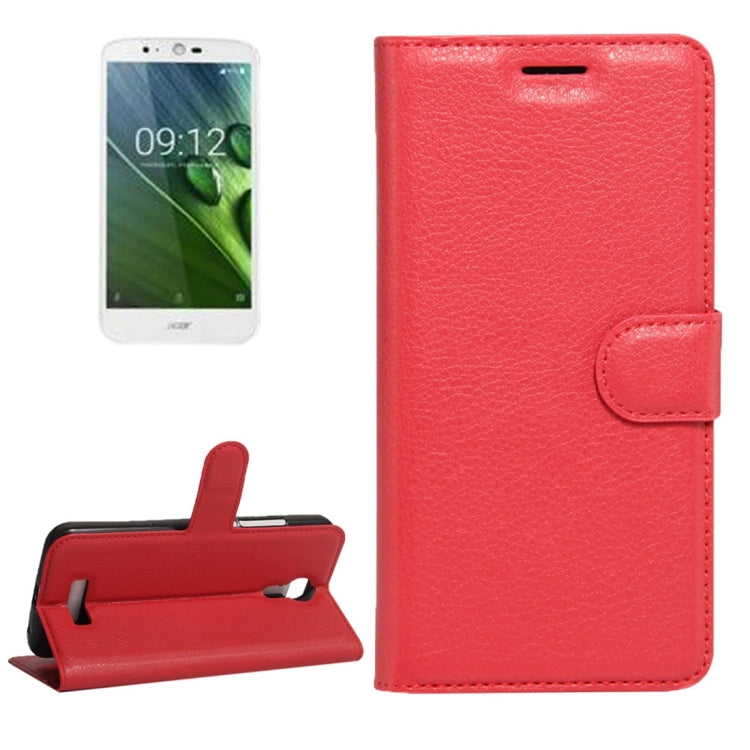For Acer Liquid Zest Plus / Z628 Litchi Texture Horizontal Flip Leather Case with Magnetic Buckle & Holder & Card Slots & Wallet
