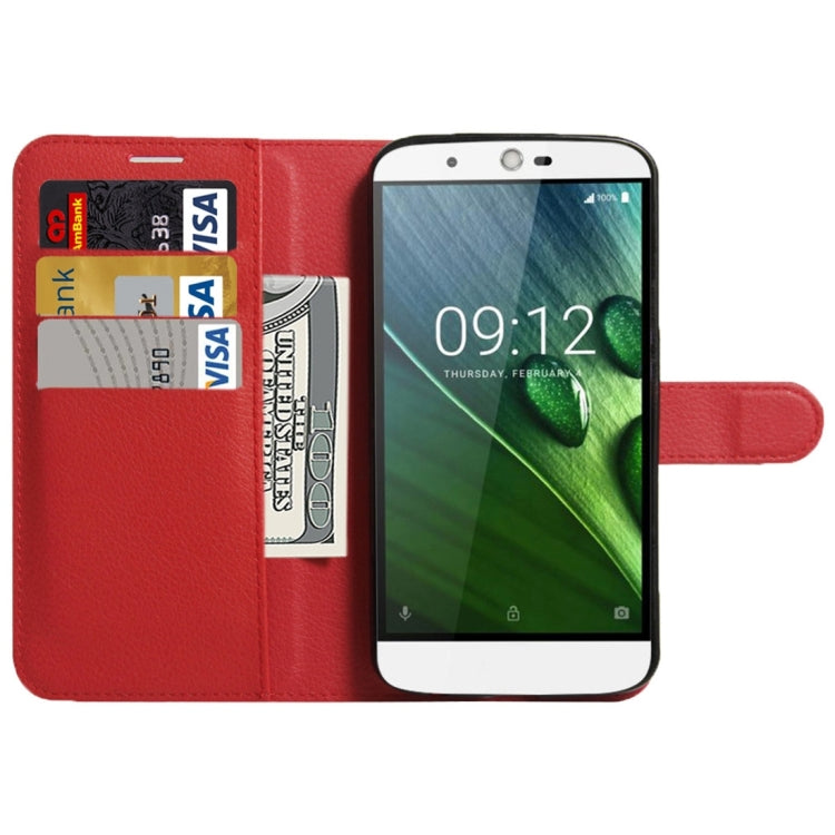 For Acer Liquid Zest Plus / Z628 Litchi Texture Horizontal Flip Leather Case with Magnetic Buckle & Holder & Card Slots & Wallet