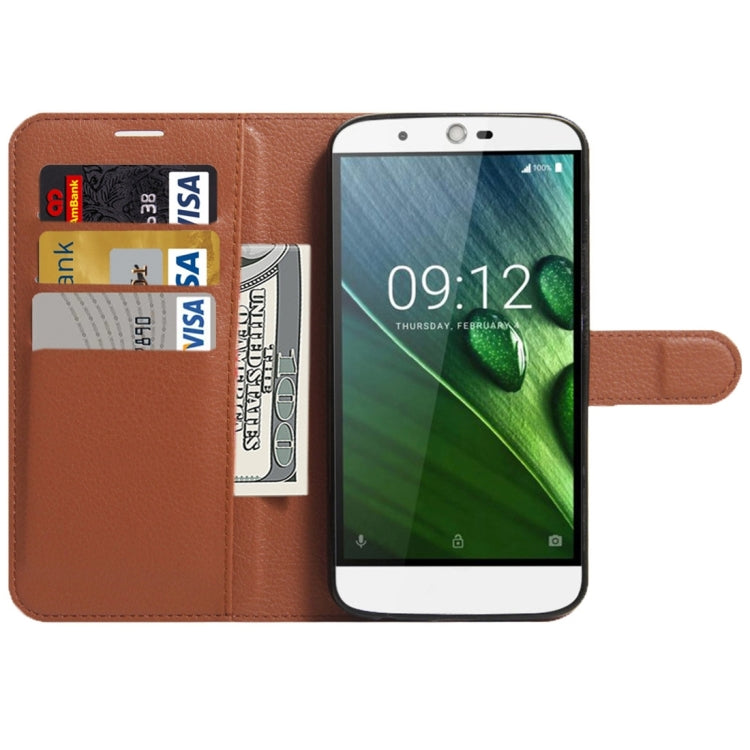 For Acer Liquid Zest Plus / Z628 Litchi Texture Horizontal Flip Leather Case with Magnetic Buckle & Holder & Card Slots & Wallet