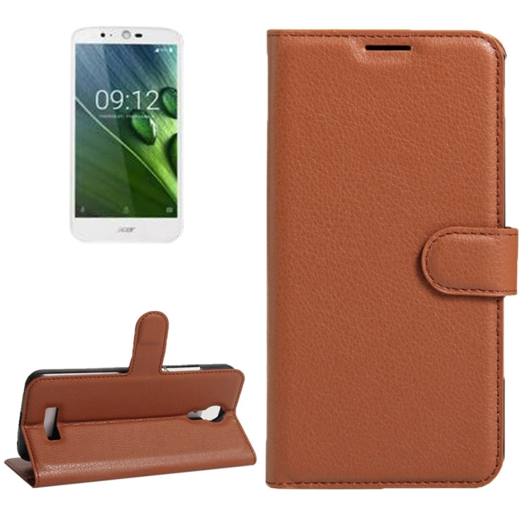 For Acer Liquid Zest Plus / Z628 Litchi Texture Horizontal Flip Leather Case with Magnetic Buckle & Holder & Card Slots & Wallet