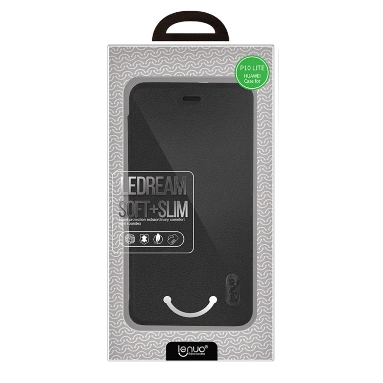 Lenuo for  Huawei P10 Lite PU+PC Litchi Texture Horizontal Flip Leather Case with Card Slots