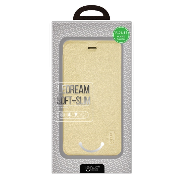 Lenuo for  Huawei P10 Lite PU+PC Litchi Texture Horizontal Flip Leather Case with Card Slots