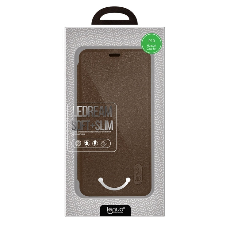 Lenuo for  Huawei P10 PU+PC Litchi Texture Horizontal Flip Leather Case with Card Slots