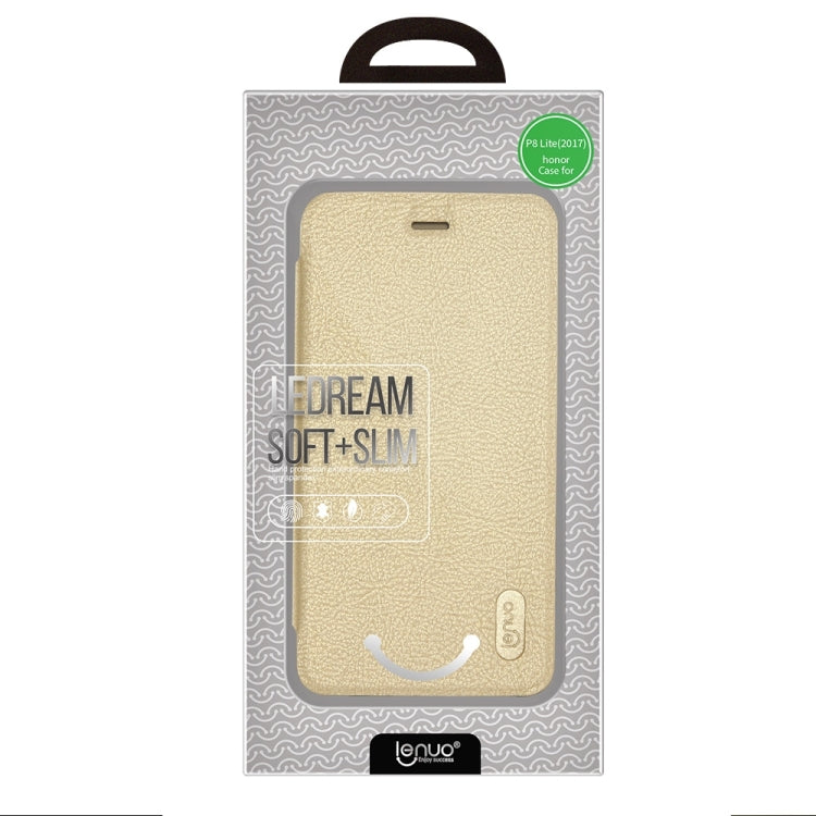 Lenuo for  Huawei P8 Lite 2017 PU+PC Litchi Texture Horizontal Flip Leather Case with Card Slots