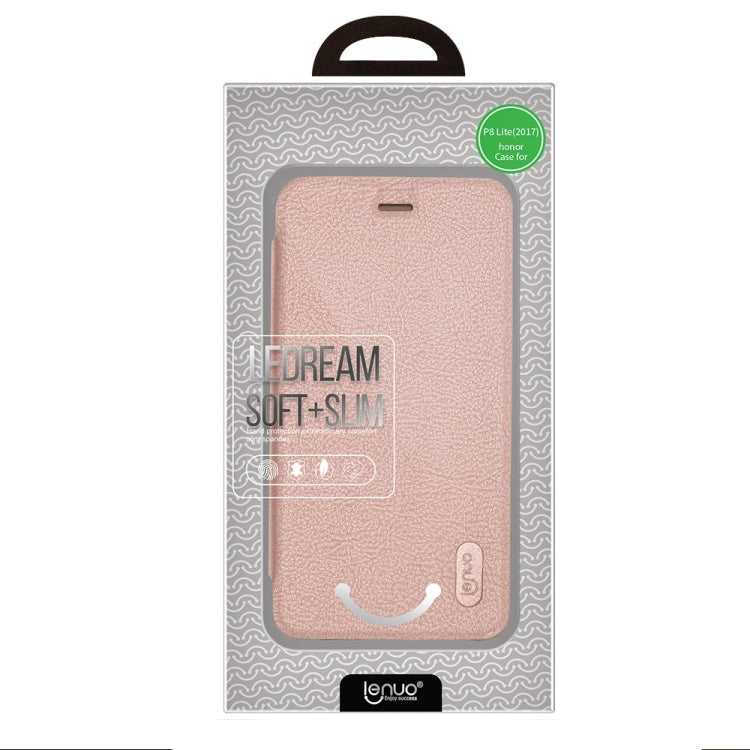 Lenuo for  Huawei P8 Lite 2017 PU+PC Litchi Texture Horizontal Flip Leather Case with Card Slots