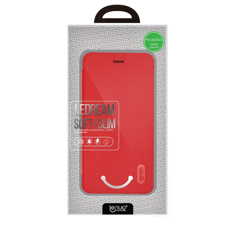 Lenuo for  Huawei P8 Lite 2017 PU+PC Litchi Texture Horizontal Flip Leather Case with Card Slots