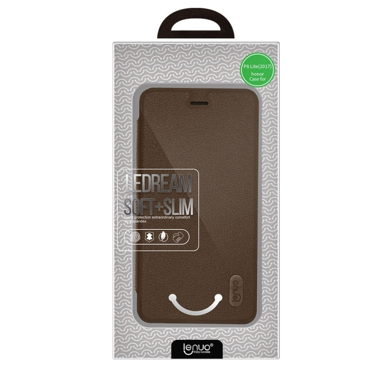 Lenuo for  Huawei P8 Lite 2017 PU+PC Litchi Texture Horizontal Flip Leather Case with Card Slots