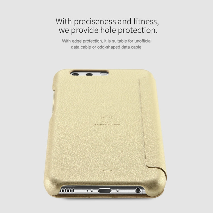 Lenuo for  Huawei P10 Plus PU+PC Litchi Texture Horizontal Flip Leather Case with Card Slots