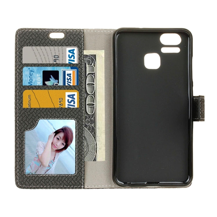 For ASUS ZenFone 3 Zoom / ZE553KL Knit Texture Horizontal Flip Leather Case with Holder & Card Slots & Wallet & Photo Frame