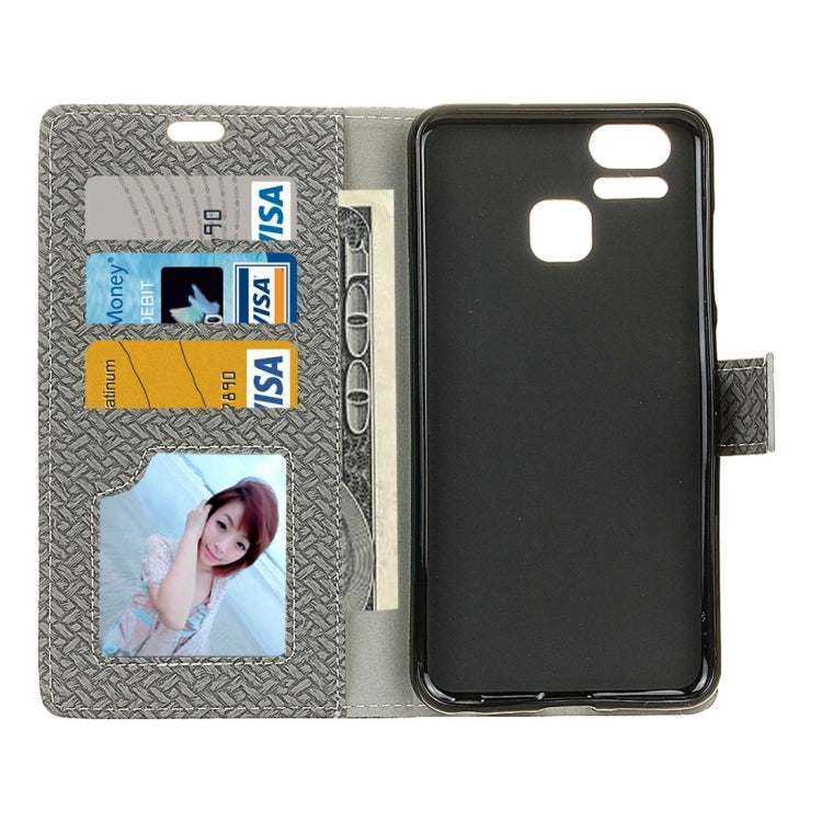 For ASUS ZenFone 3 Zoom / ZE553KL Knit Texture Horizontal Flip Leather Case with Holder & Card Slots & Wallet & Photo Frame